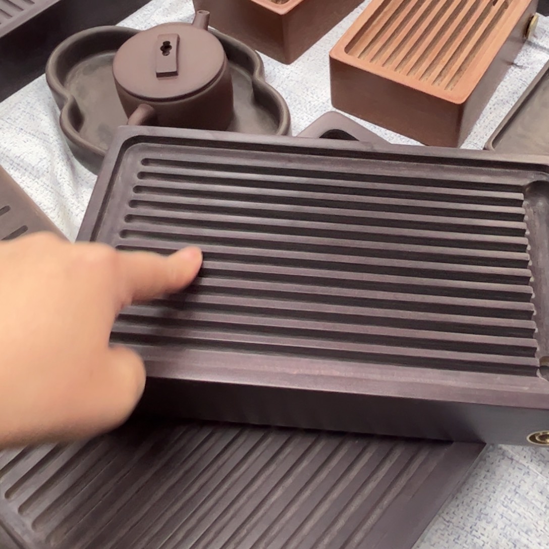 紫檀色24×14×4.8单边排水素盘精工纯打磨无油无漆无蜡