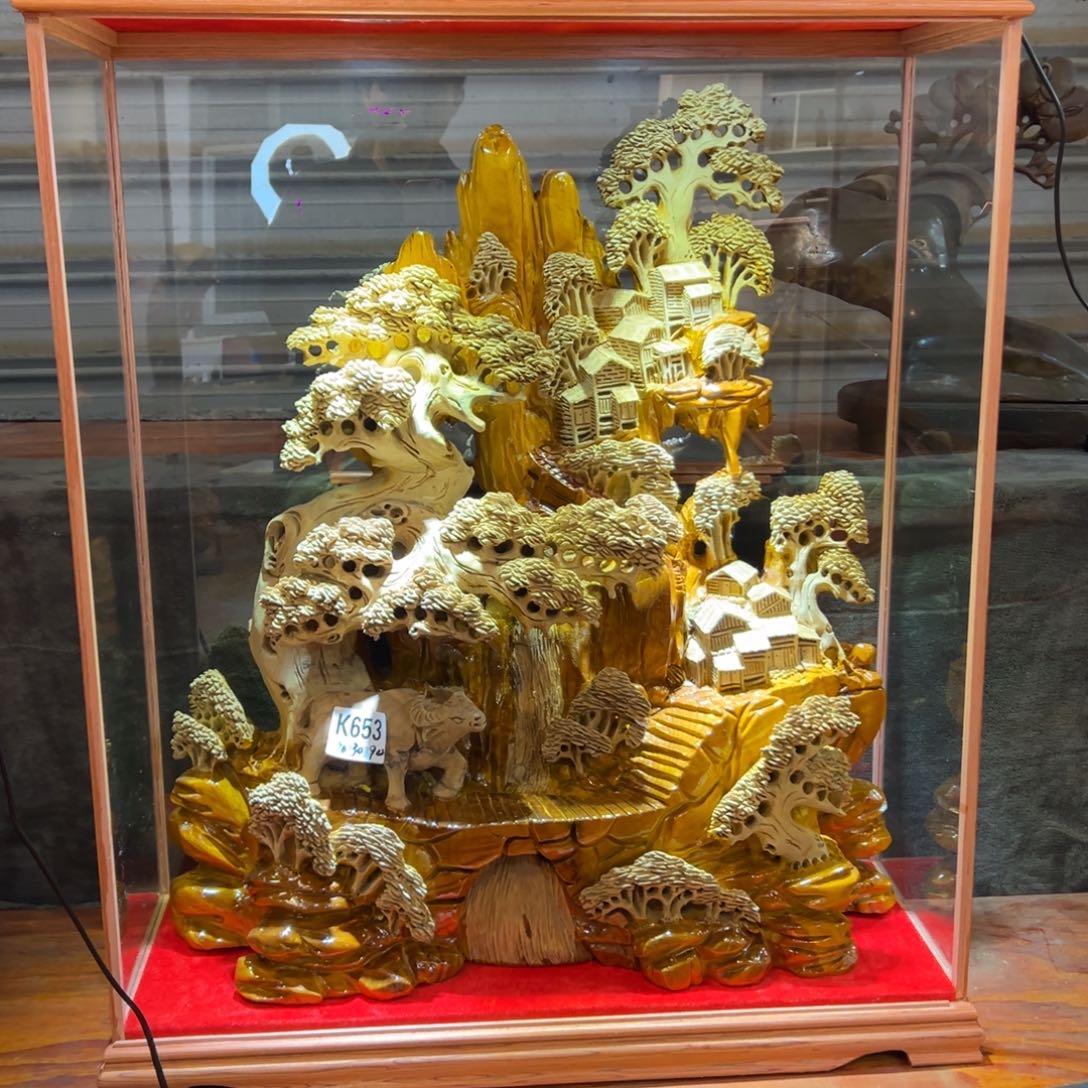 嗨***西金丝楠山水居家摆件