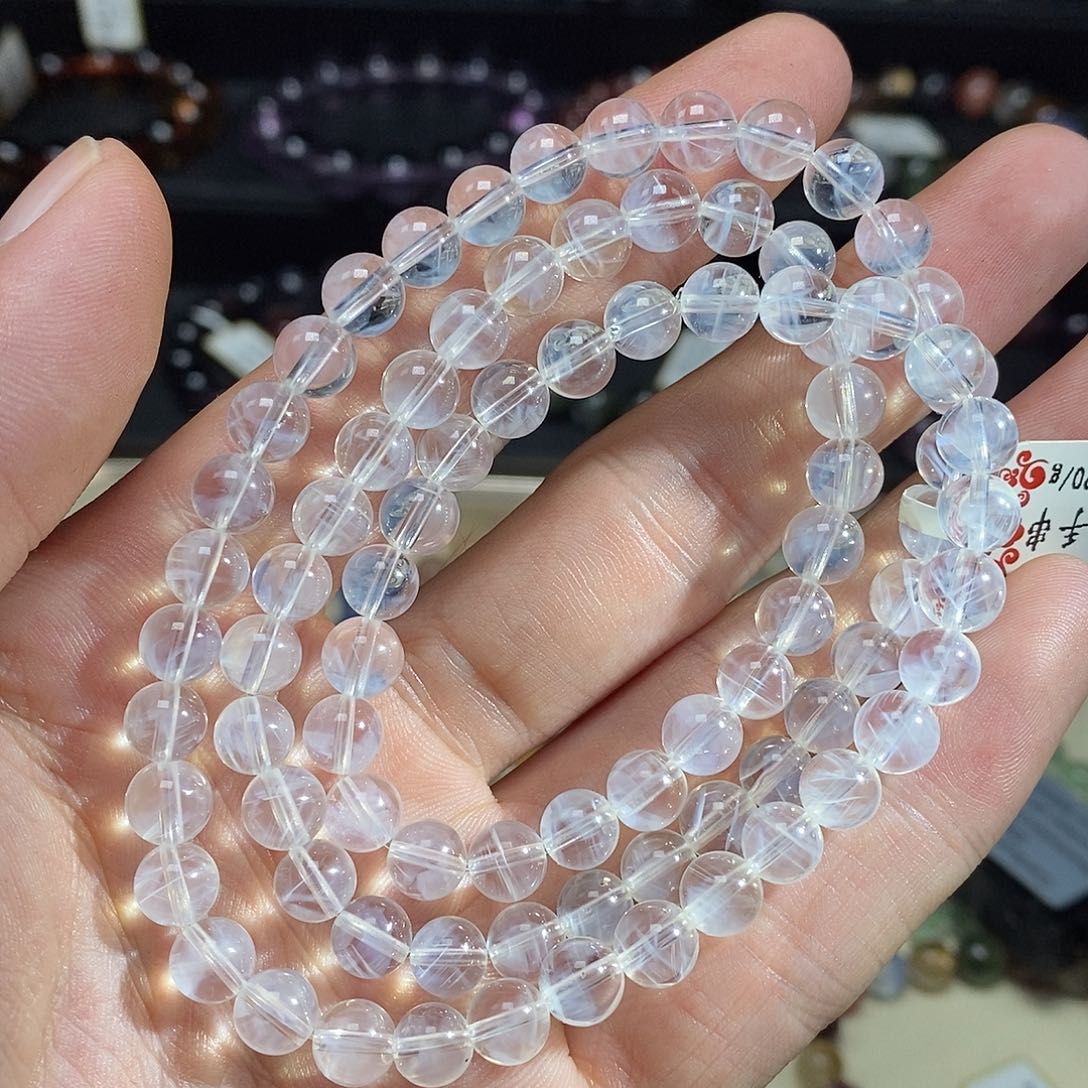 水晶手串未镶嵌蓝针6.6