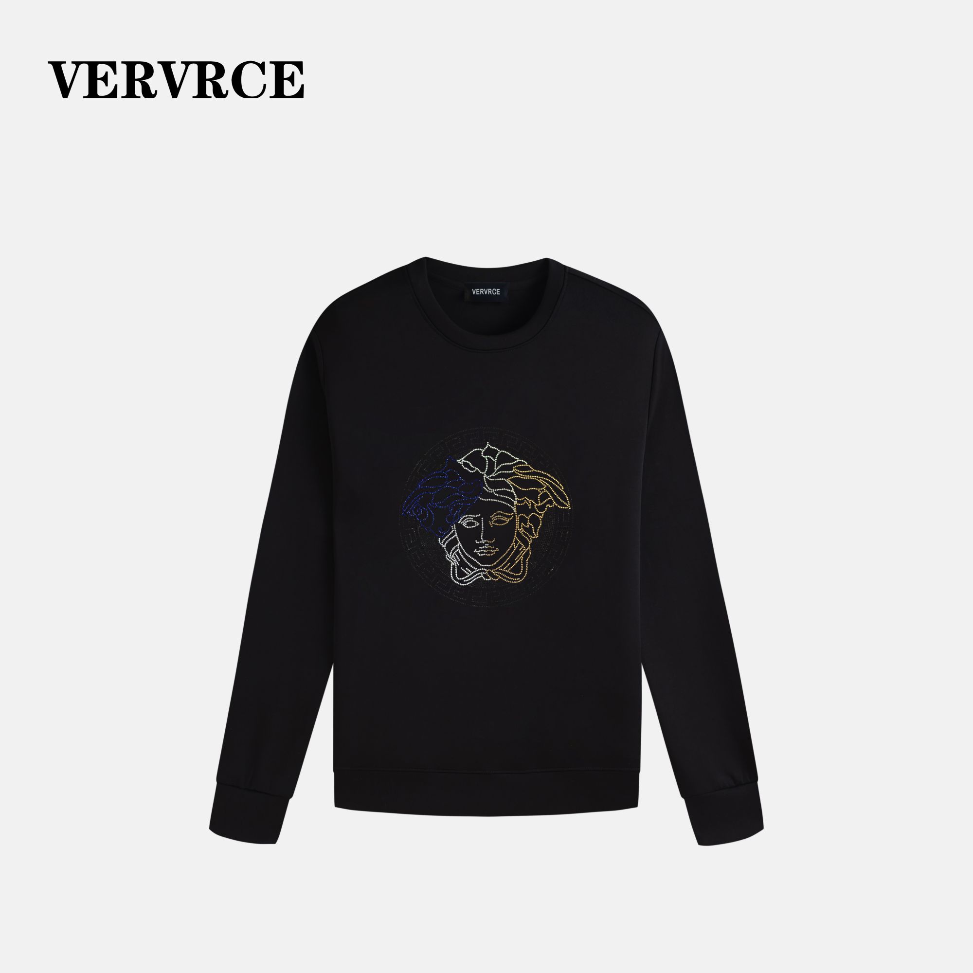 VERVRCE/Nebula秋季男士经典高级感烫钻休闲卫衣长袖圆领穿百搭