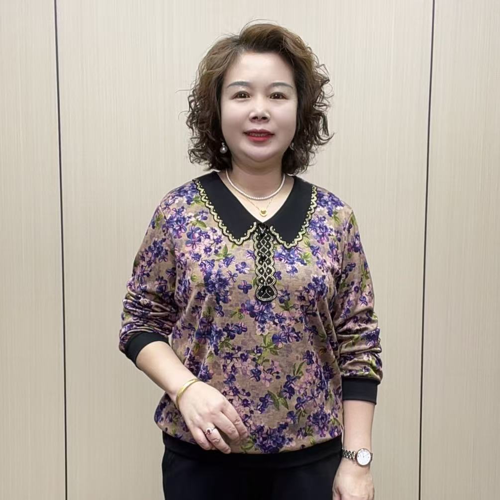 2025秋季宽松时尚减龄气质显瘦休闲长袖女装百搭薄款洋气妈妈装