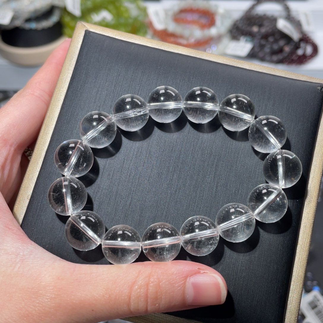 邪***）手链未镶嵌水晶白水晶12m