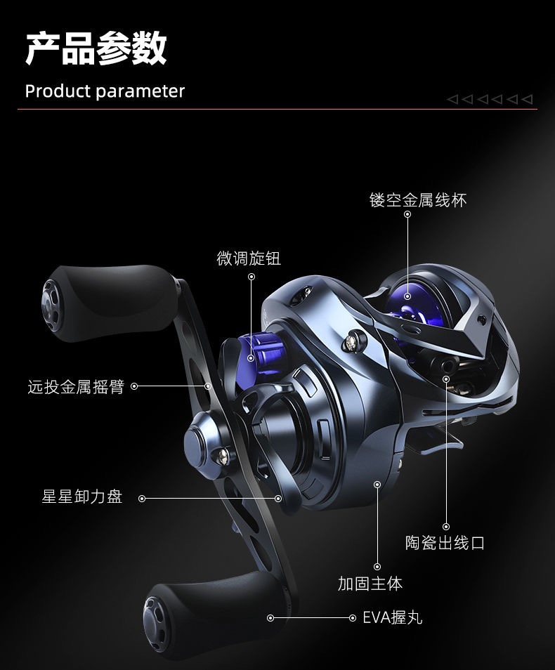 阿布江龙【忍者】3000型路亚精准泛用水滴轮防炸线打黑远投品质渔轮