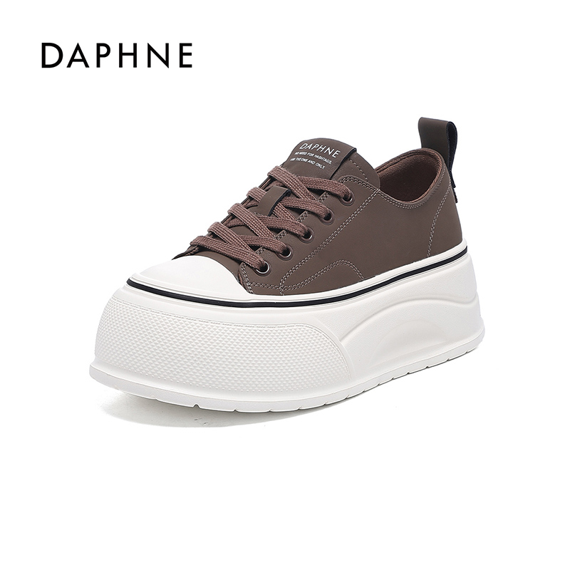 达芙妮厚底时尚拼色板鞋女2025秋季新款增高底透气舒适轻便休闲鞋