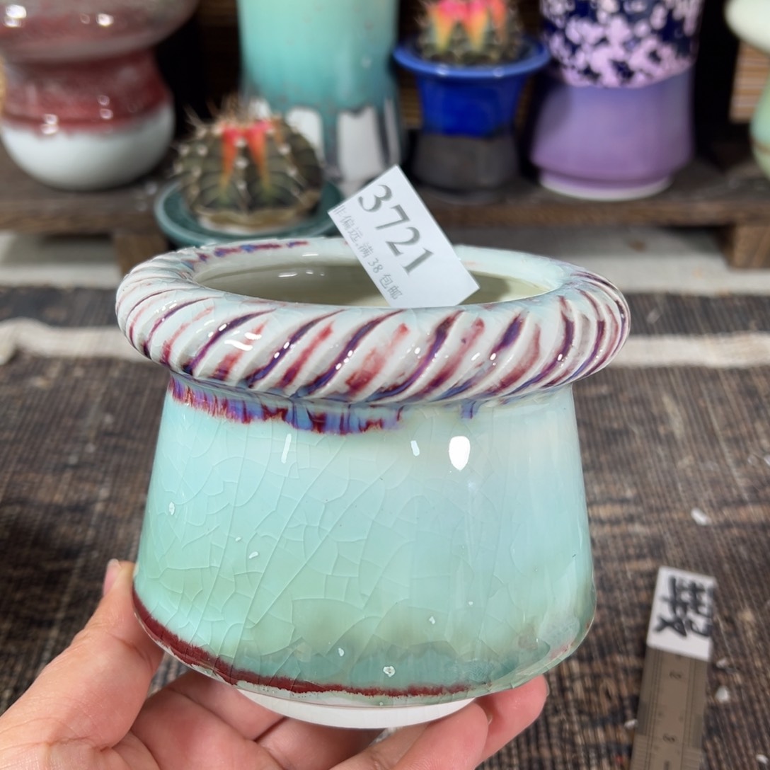 红陶手工花色口7.5高9