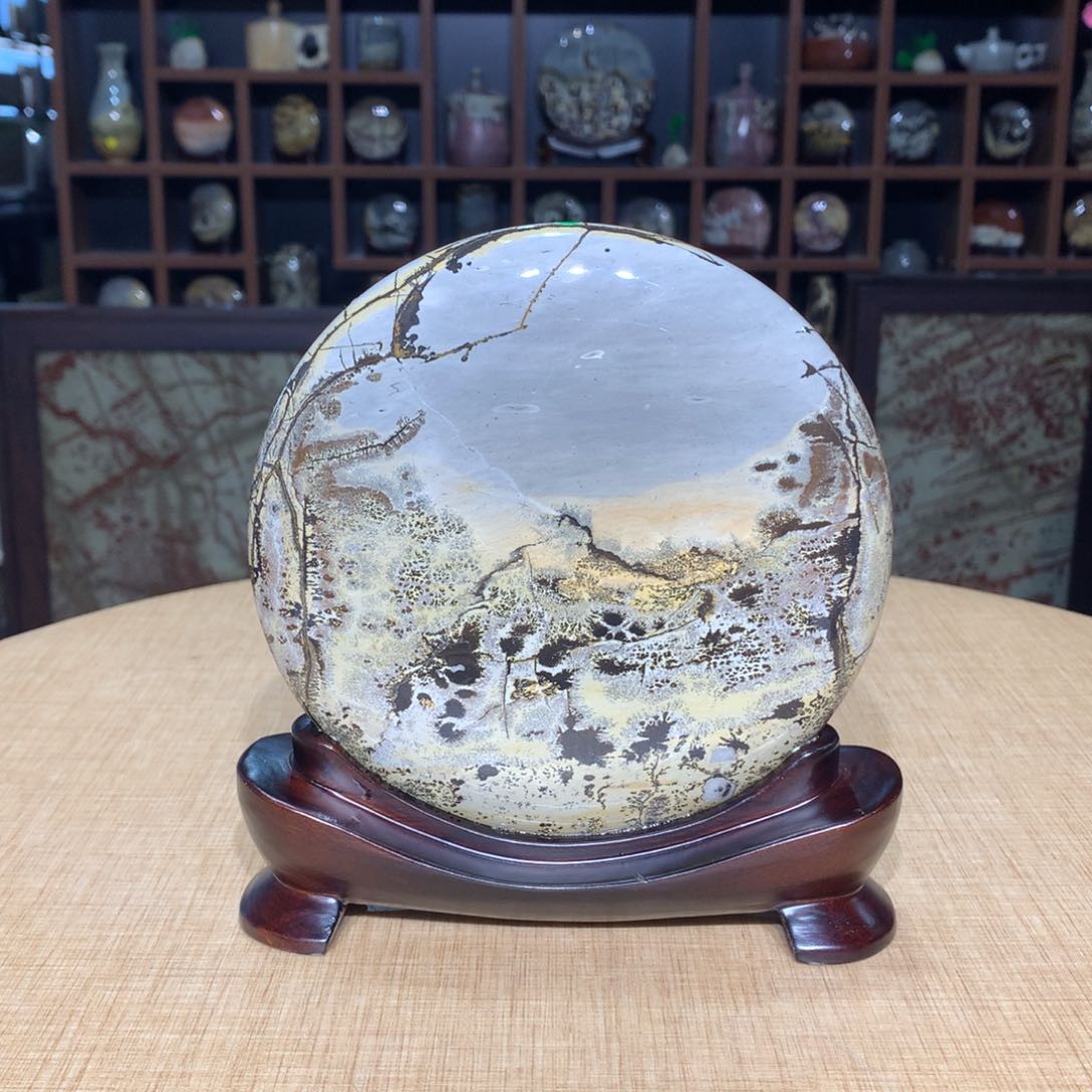 紫砂广西国画石摆件，收藏观赏