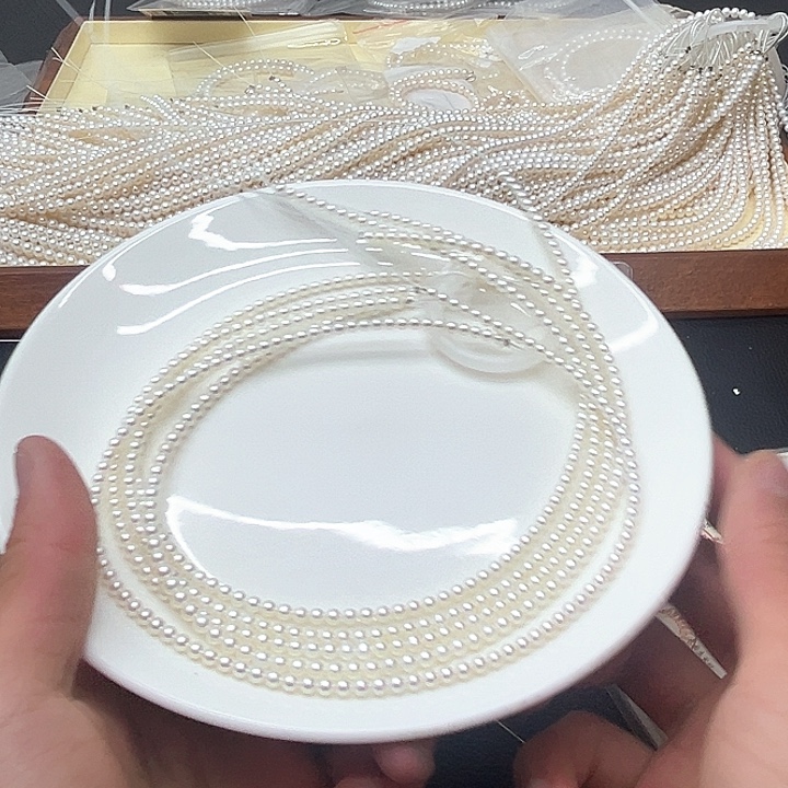 天然珍珠项链银S925镶嵌淡水珍珠7