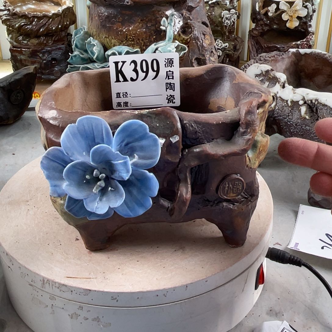 紫砂花盆景德镇陶瓷花盆399