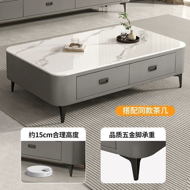 简约茶几客厅家用2025新款轻奢桌高级感小户型落地茶几电视柜组合