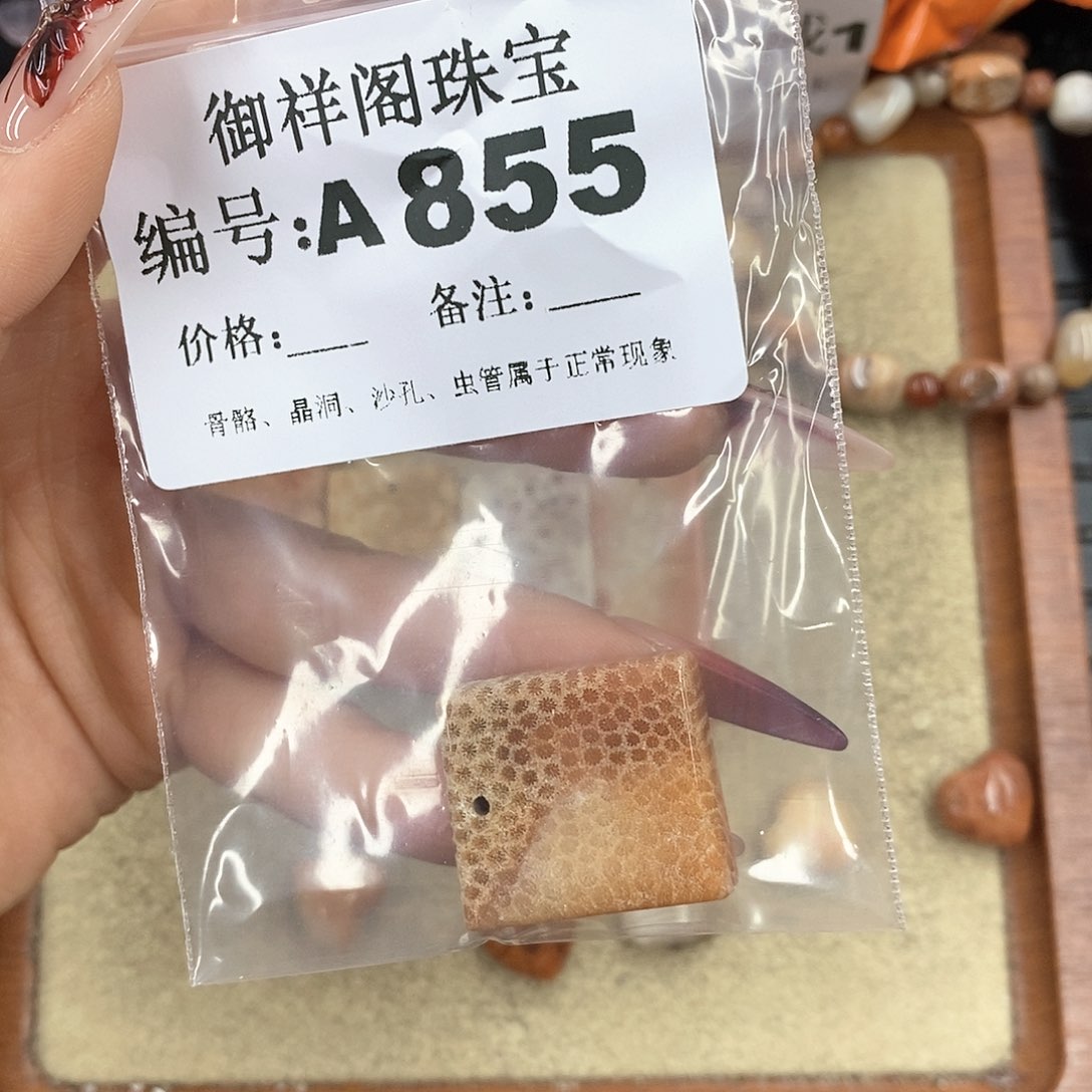 硅化珊瑚（珊瑚玉）颈饰未镶嵌睡***猫