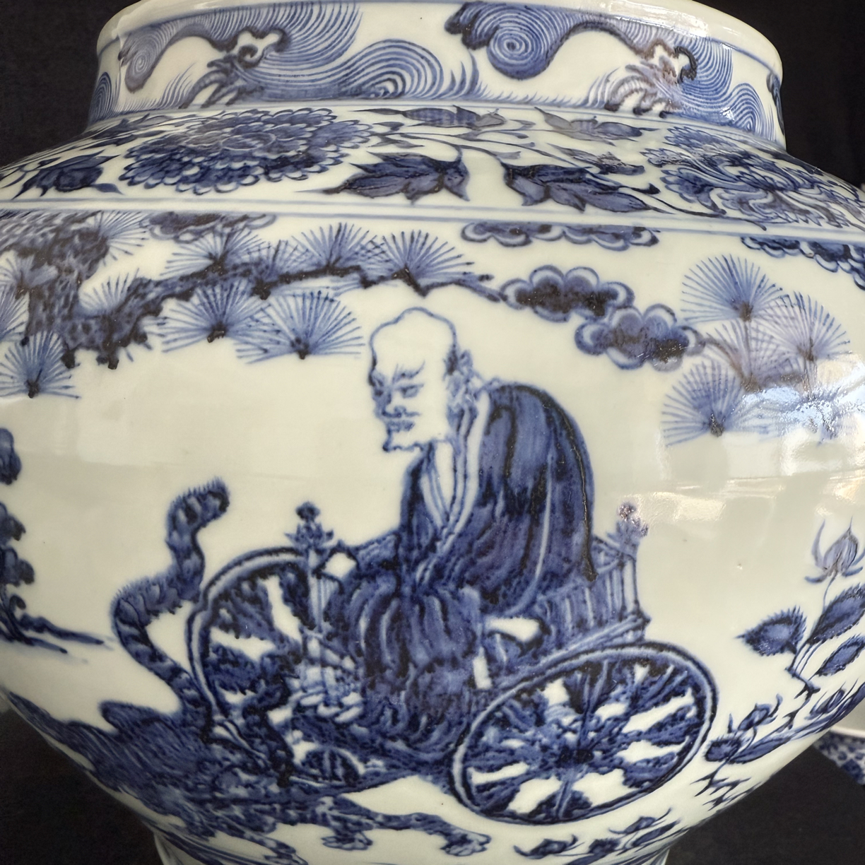 青花鬼谷子下山大罐