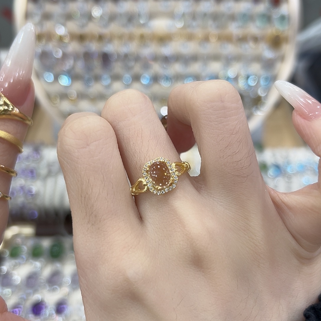 黄晶银S925镶嵌戒指