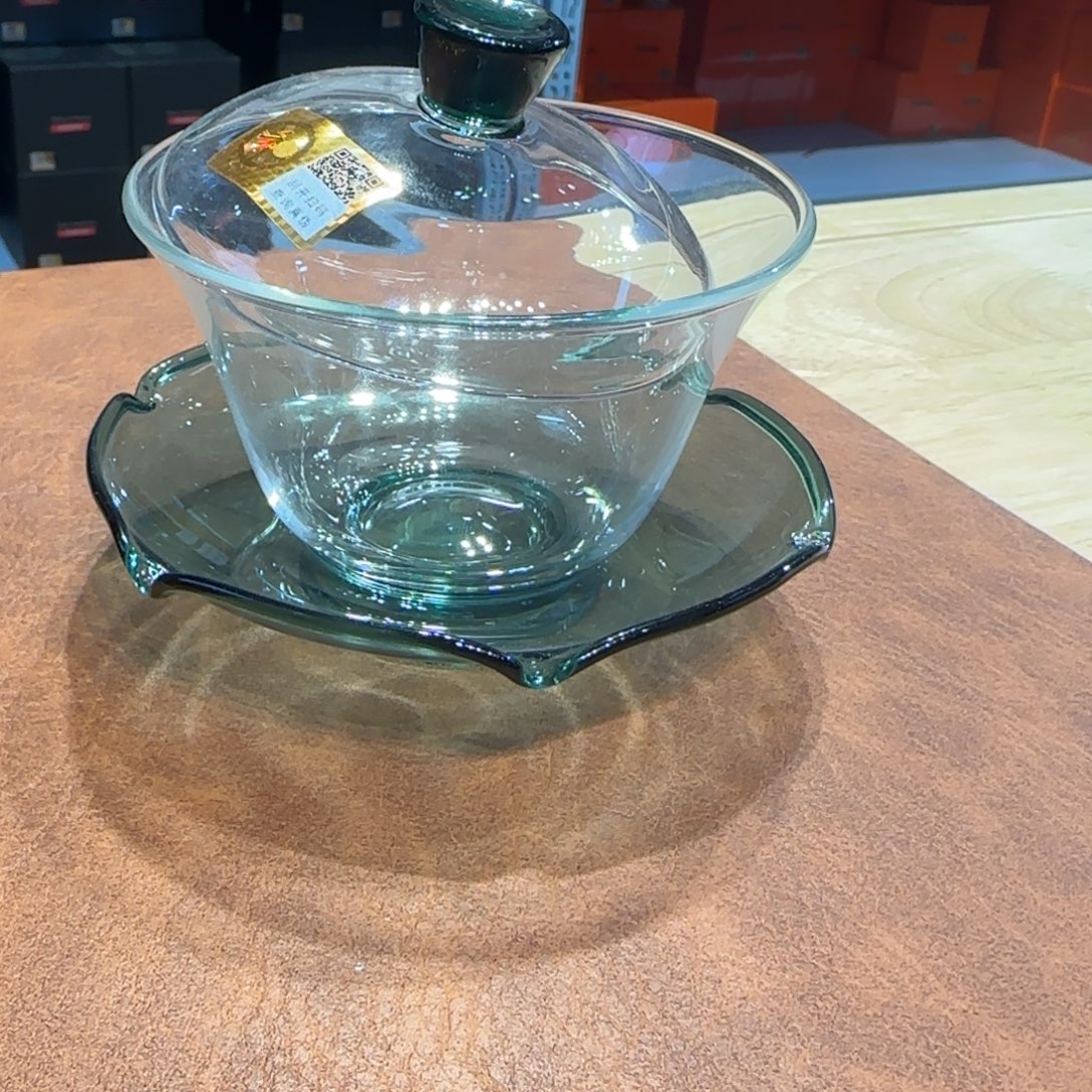 禾器荷叶盖碗墨绿色