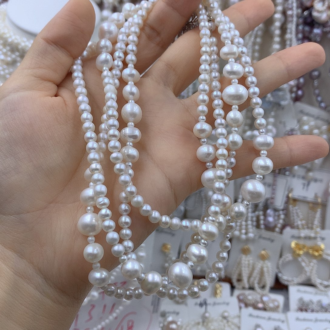 木***木银S925镶嵌淡水珍珠项链耳饰