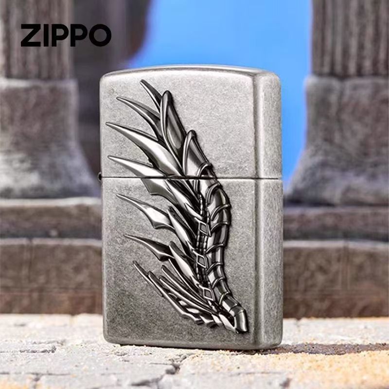 ZIPPO打火机展翅高飞官方正品防风煤油复古天使之翼TCJ1