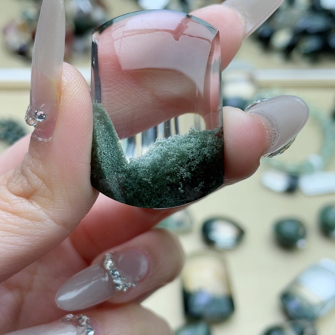 水晶颈饰未镶嵌靖**尚绿幽灵聚宝盆吊坠打孔不退换