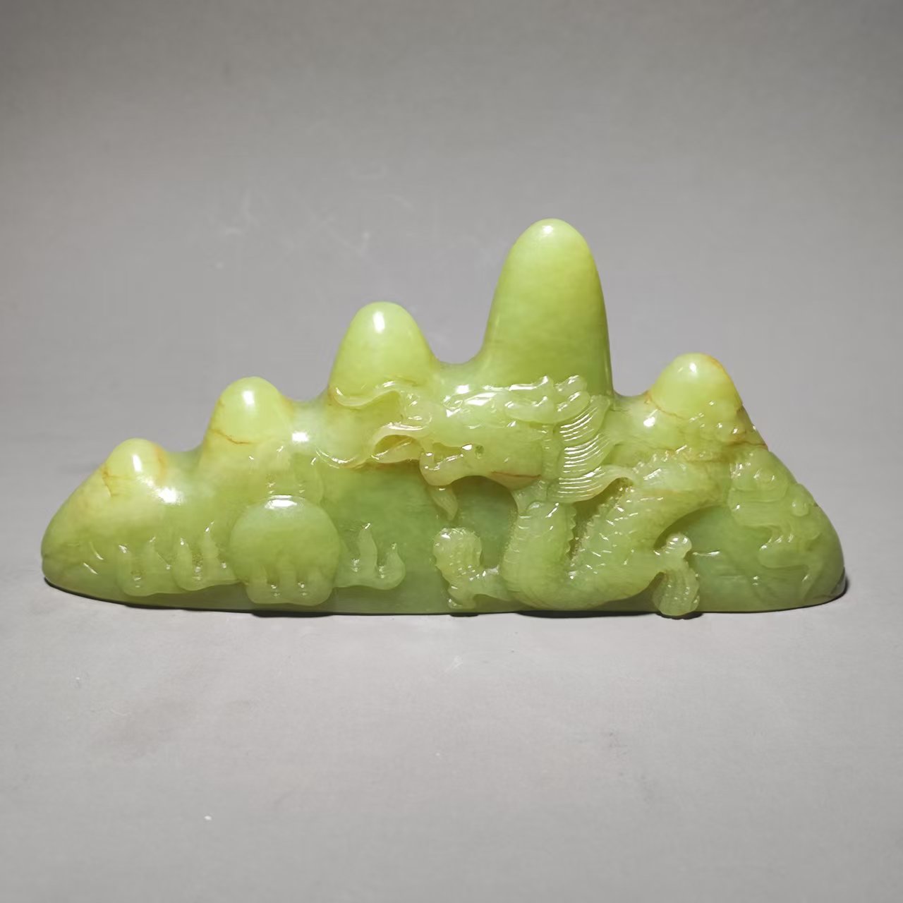 清代和田玉龙纹山形笔架/QN4579A80/集萃斋