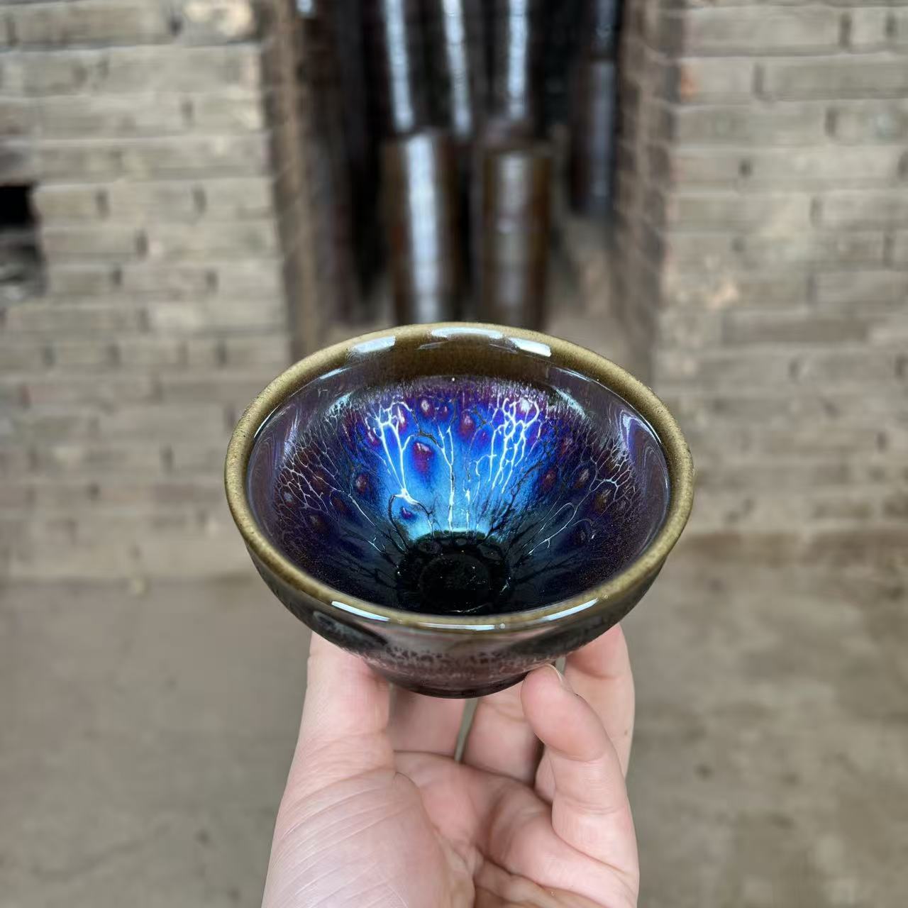 建盏主人杯【七彩龙鳞】官方指定溯源证书 专用茶具 电烧