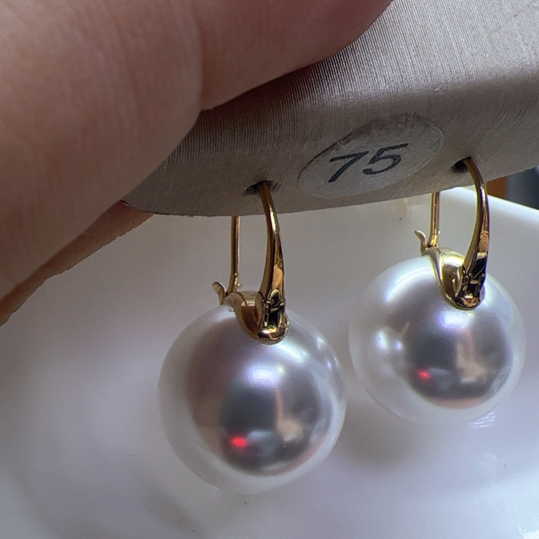 淡水珍珠耳饰18K金镶嵌