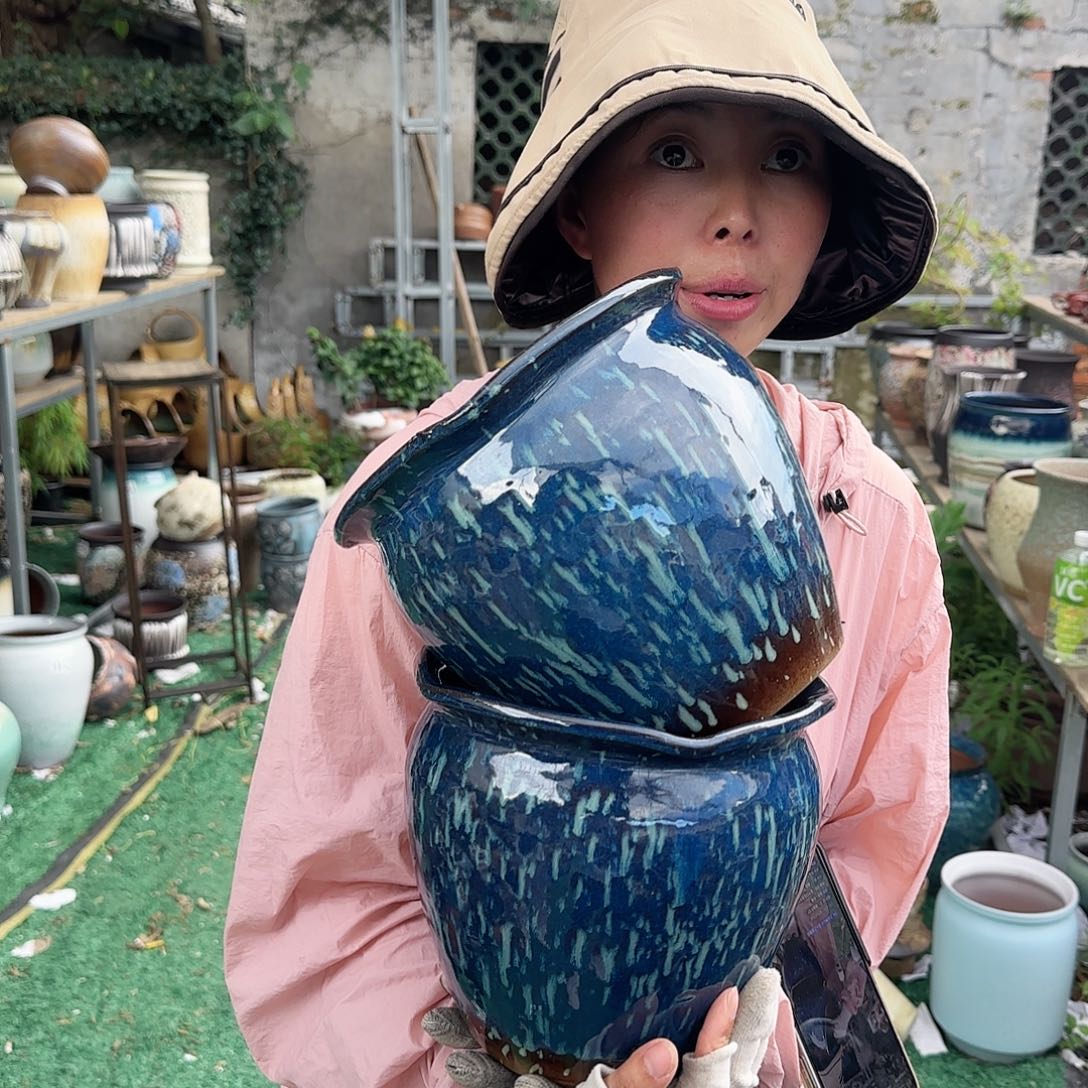 紫砂花盆王嫂花盆0628-802高20口20