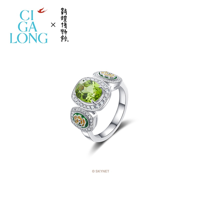 CIGALONGCIGALONG敦煌壁画橄榄⽯戒指