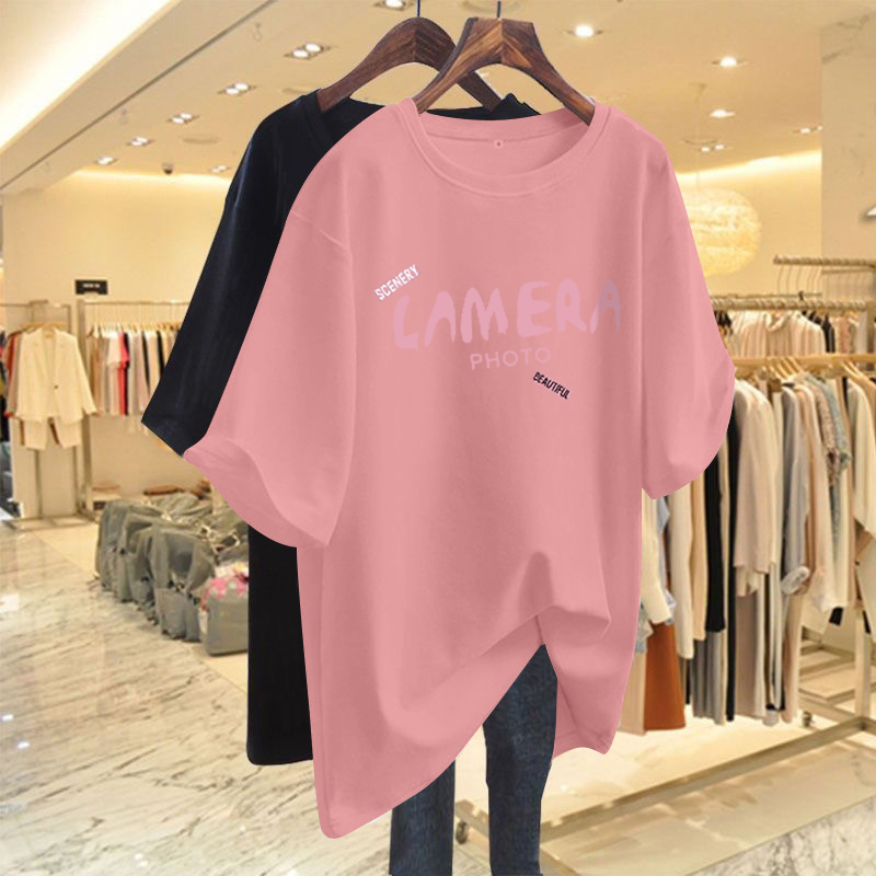 妈妈纯棉短袖t恤女夏季爆款韩版大码女装宽松遮肚子显瘦外穿体恤