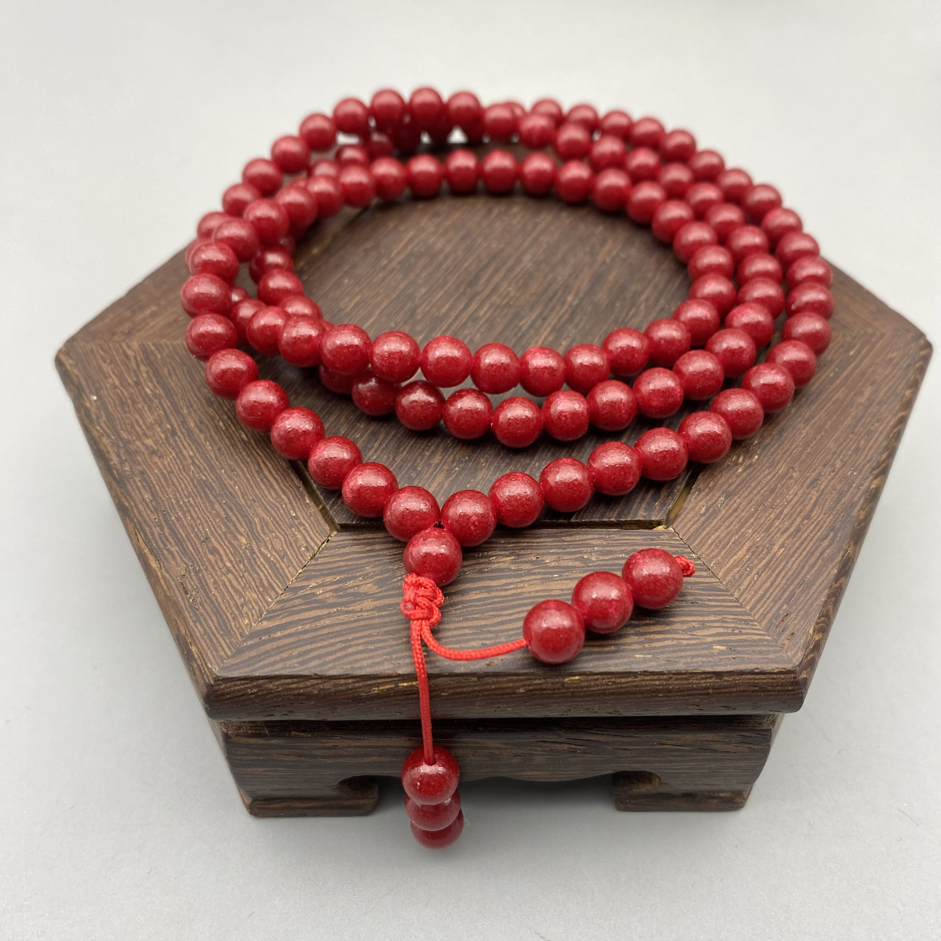 含辰砂工艺品JT335-6mm晶体多圈手串