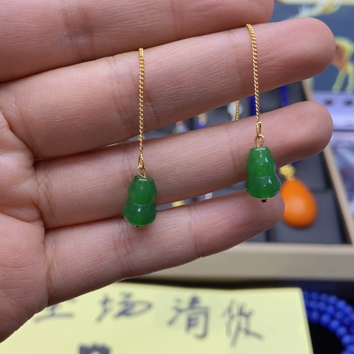 玛瑙/玉髓耳钉银S925镶嵌306