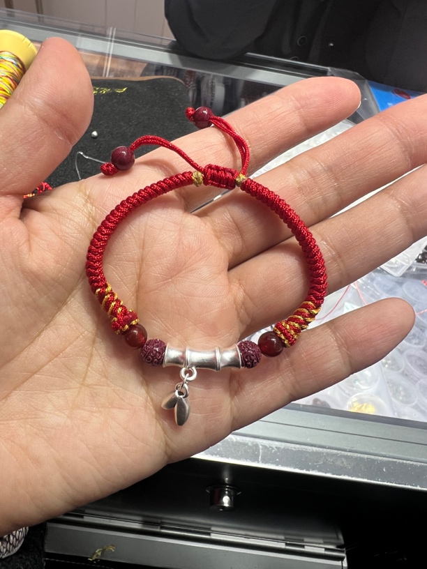 非金属布艺手链 民族风女原创设计纯银竹节纯手工编织手绳