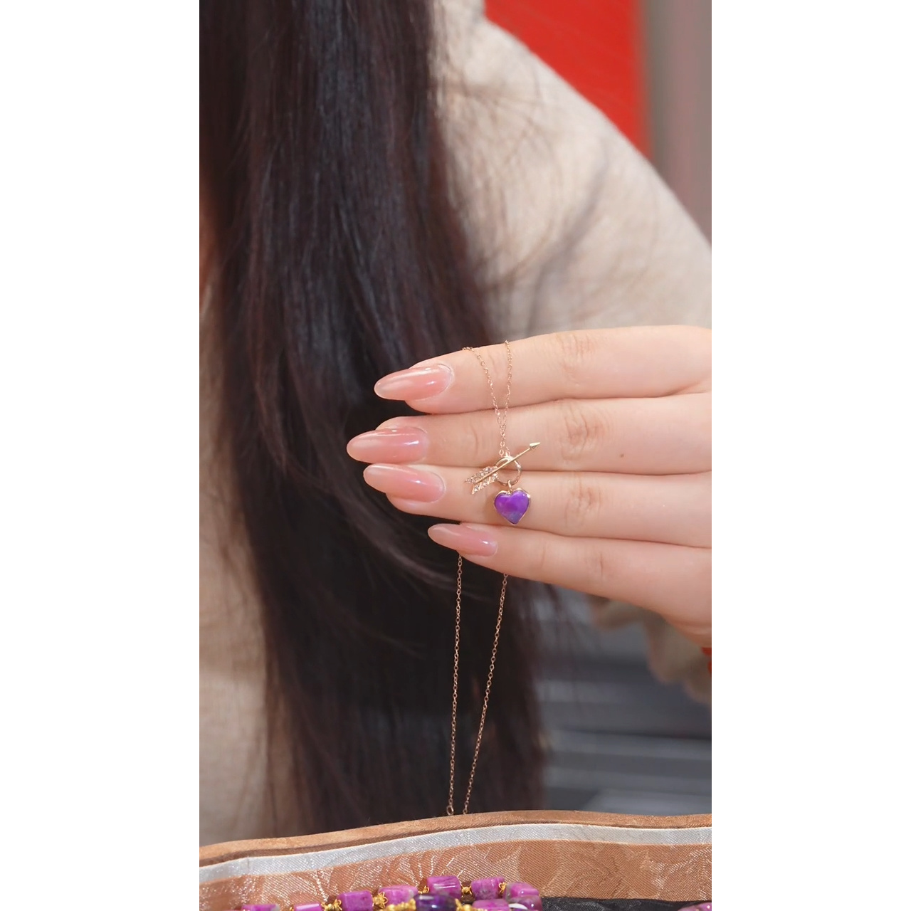 苏纪石（舒俱来）项链18K金镶嵌多样性发（10号）@@Q9455