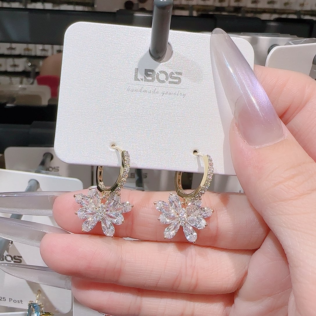 锆石铜合金925银耳环