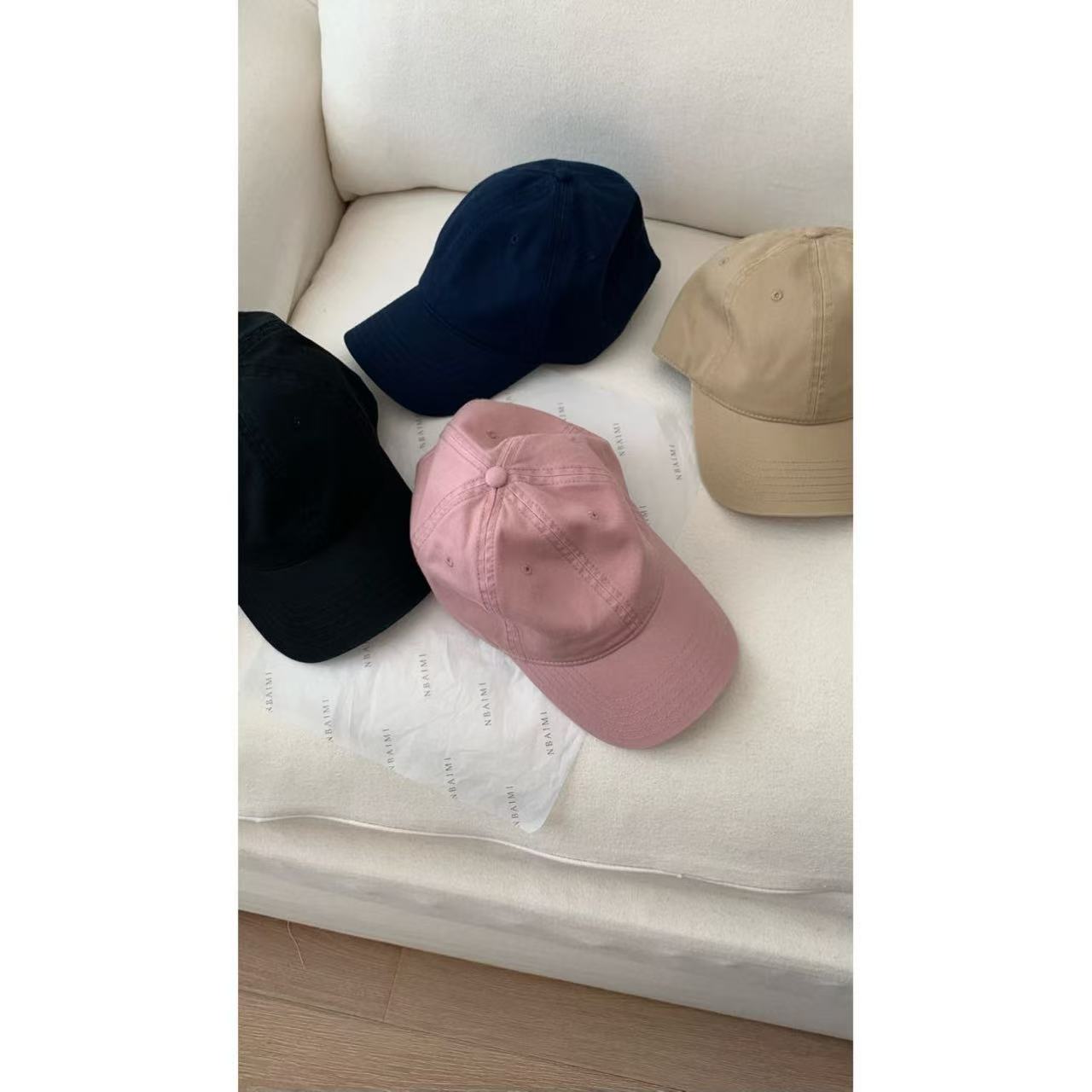 鸭舌帽 春季休闲百搭复古纯色简约光版大头围女生鸭舌帽