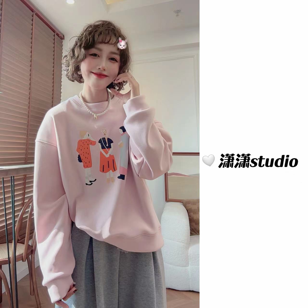 【暖糯糯卫衣】【内里加绒】【又厚又软】潇潇自制抽象画印花卫衣XA0025