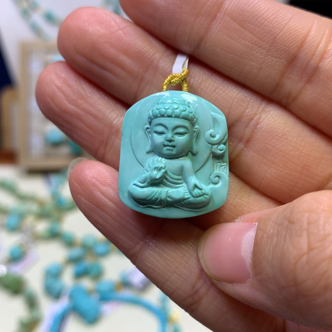 绿松石未镶嵌吊坠