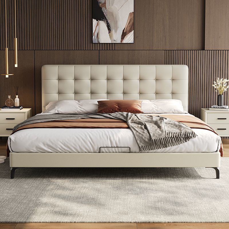 华夫格10公分床头1.8米主卧超薄双人床意式极简床1.5米双人床婚床