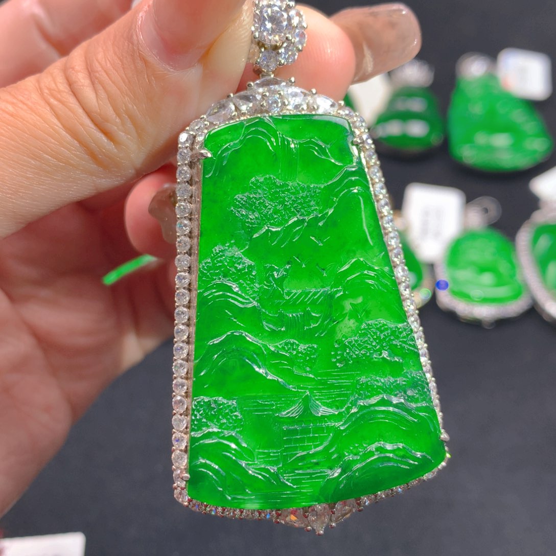 翡翠颈饰银S925镶嵌1111111111