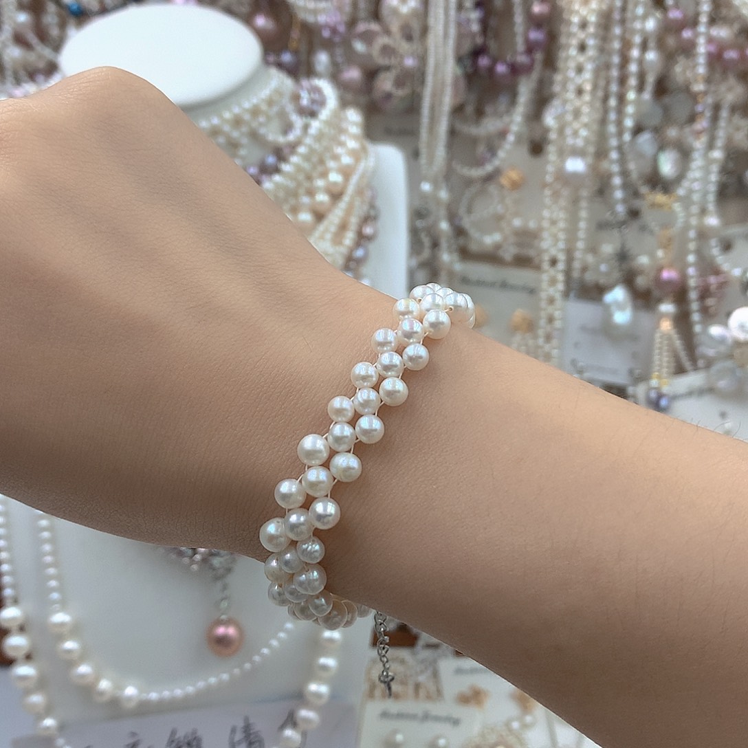 银S925镶嵌淡水珍珠耳饰