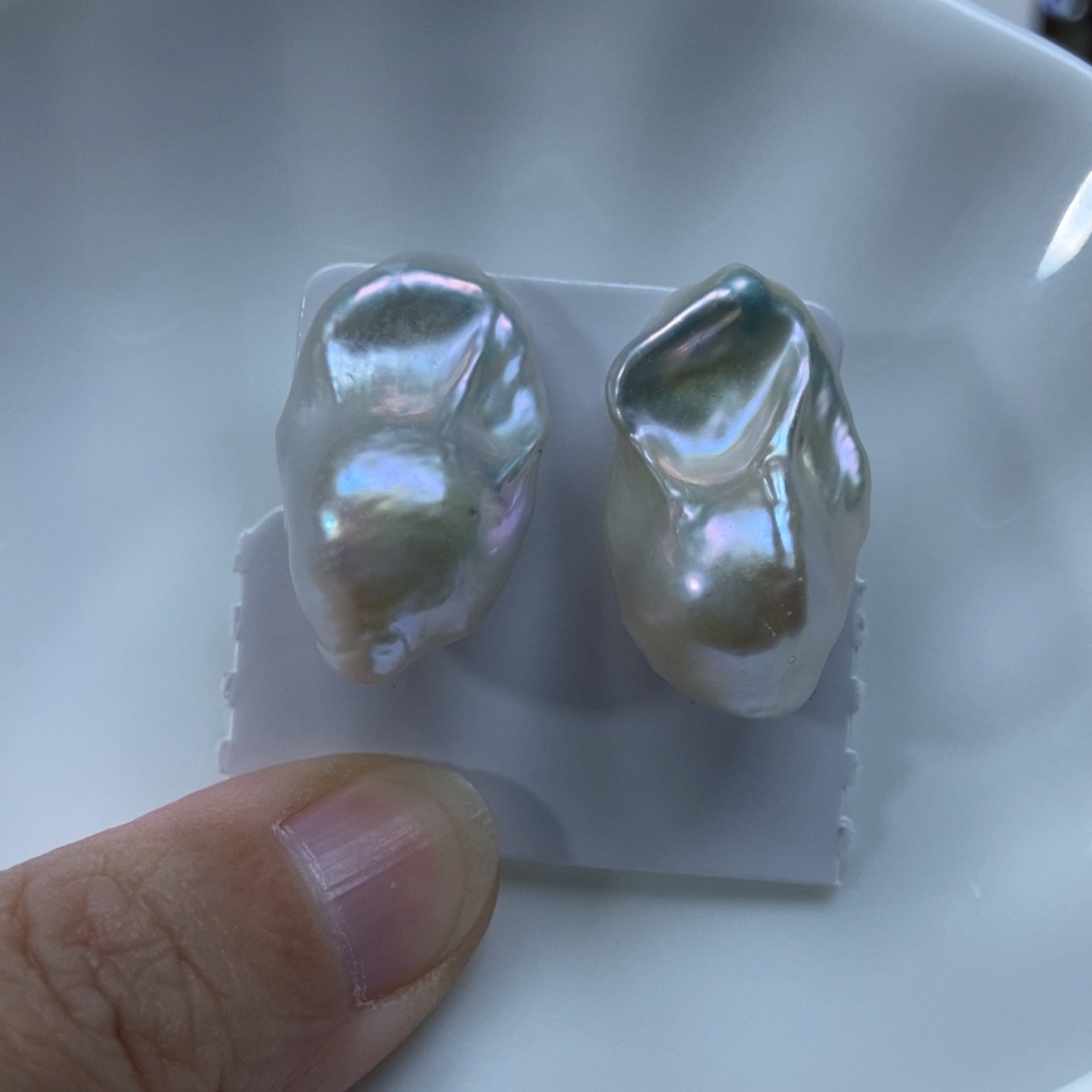 淡水珍珠耳钉银S925镶嵌特价244