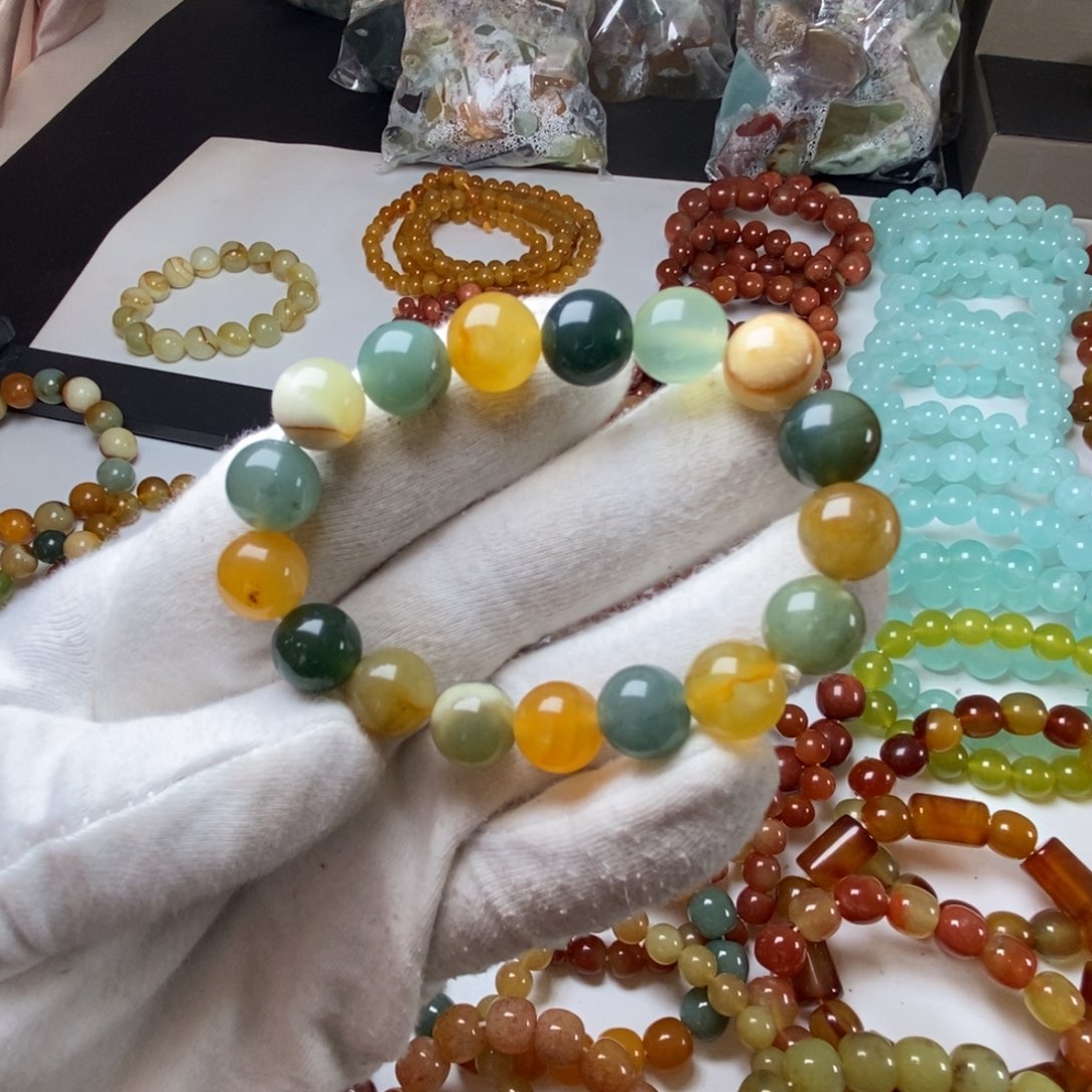 蛇纹石玉手链未镶嵌特价福利