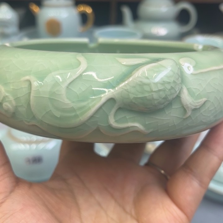 杯子微瑕锦鲤半手工