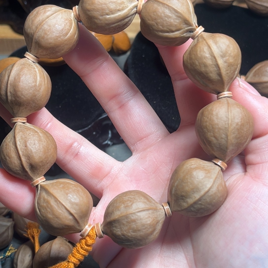 红***❻橄榄核手串/手链22梅林铁核三花