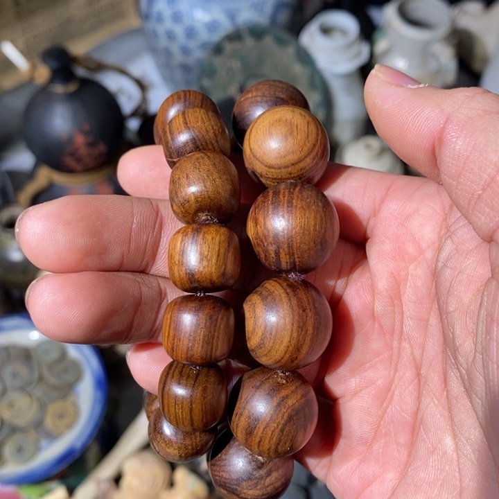 李***峰木工艺品 手串 两个 摆件 微瑕