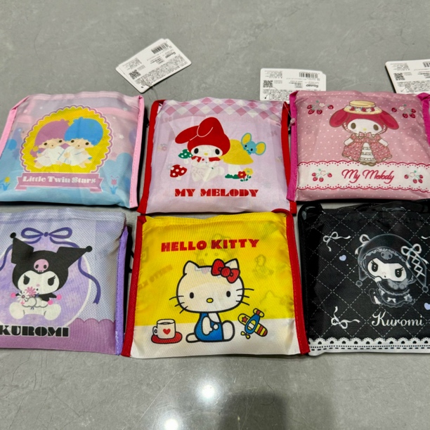 【日版正品】三丽鸥折叠购物袋满印可收纳便携可挂包上