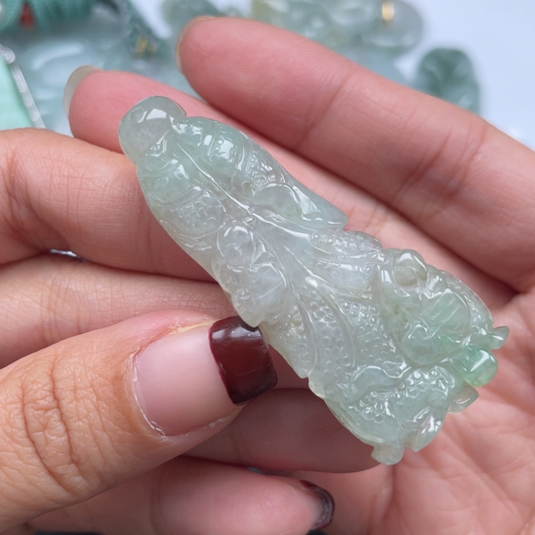 翡翠颈饰未镶嵌纯天然a货缅甸翡翠包邮