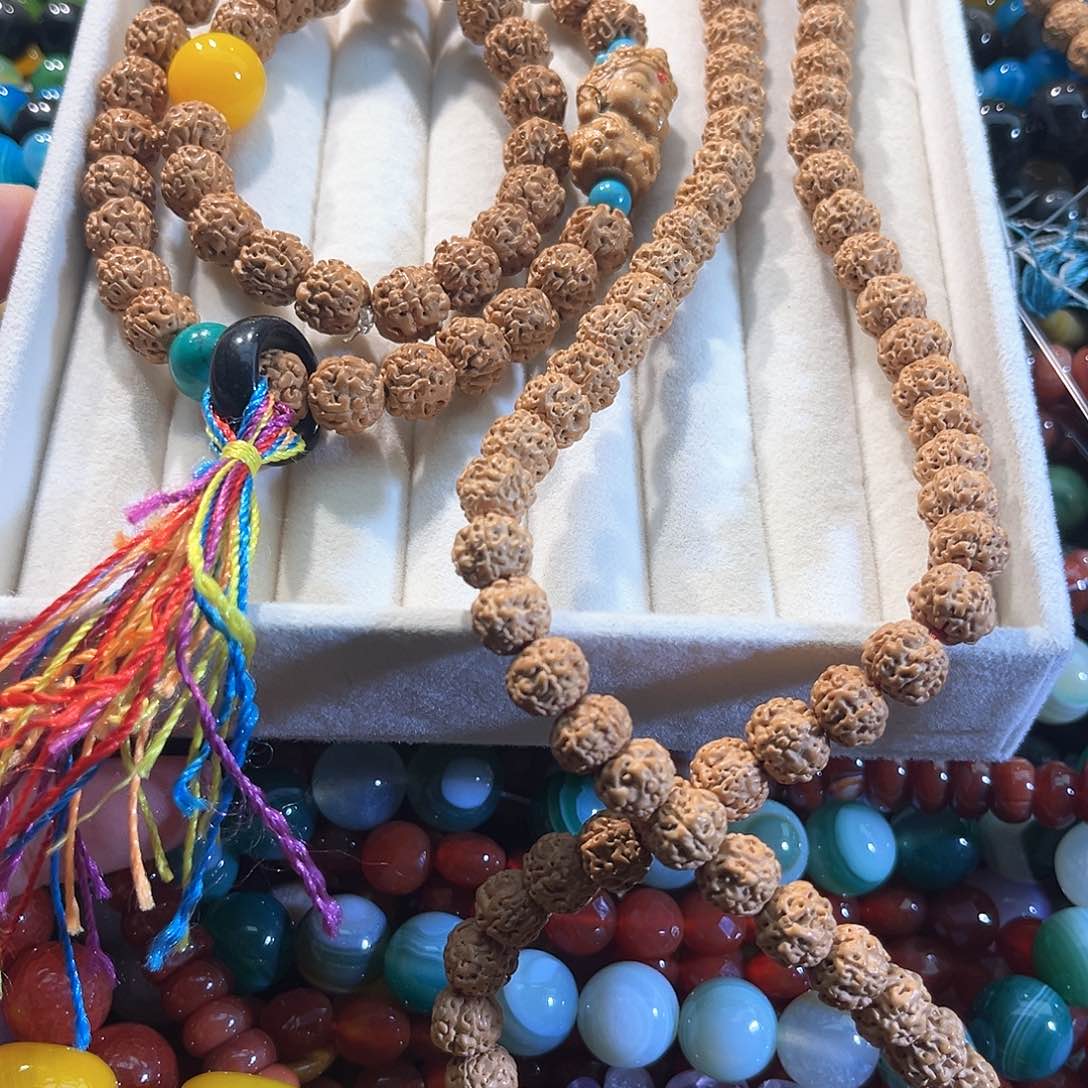 玛瑙/玉髓合金珠宝半成品金刚菩提长条9mm