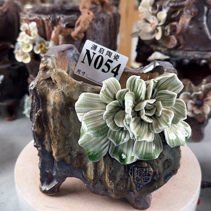 紫砂花盆景德镇陶瓷多肉花盆054