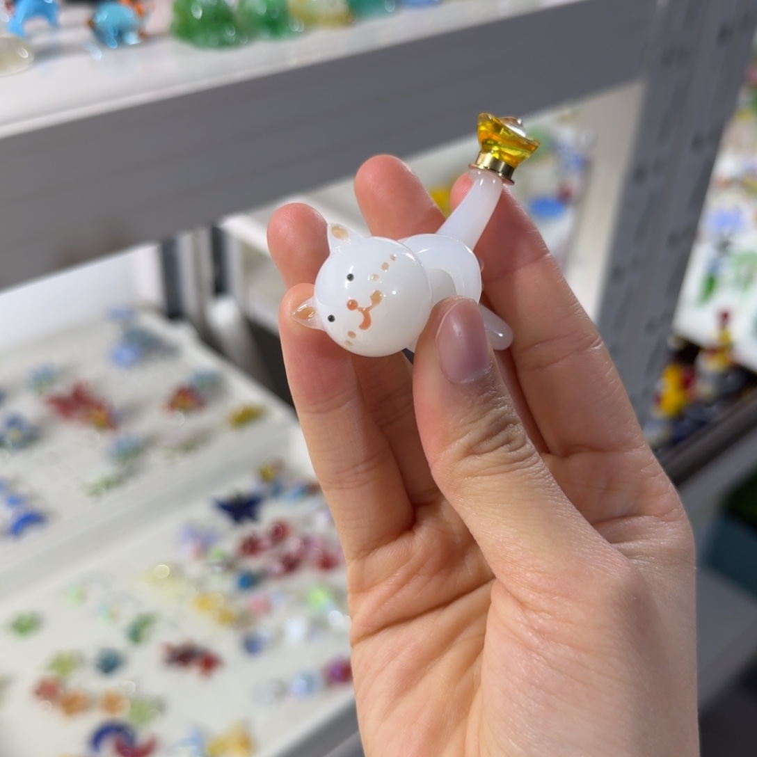 琉璃手工艺品元宝小猫