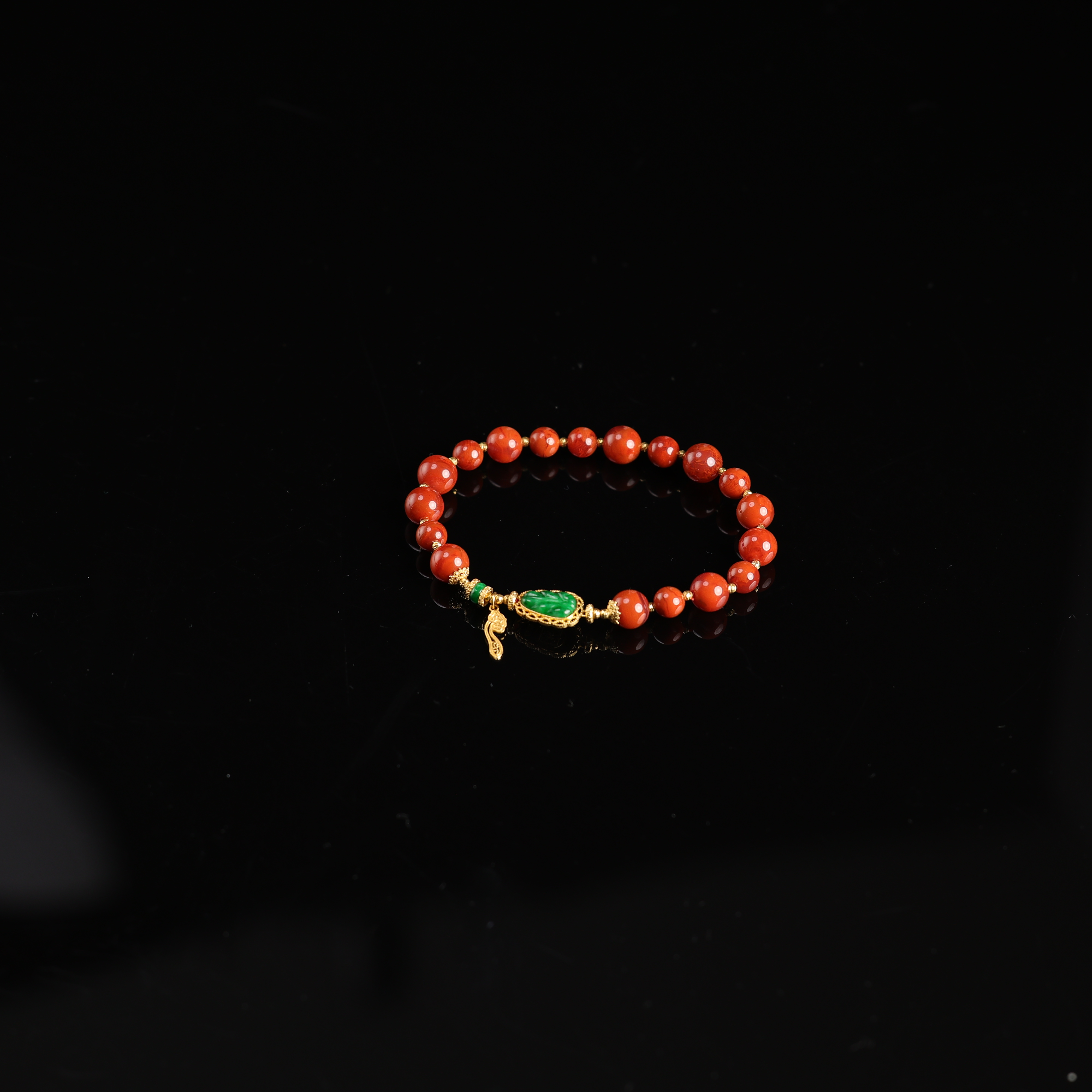 本真 | 佳鹊 | 严选精品天然原矿南红火焰纹5mm+手串