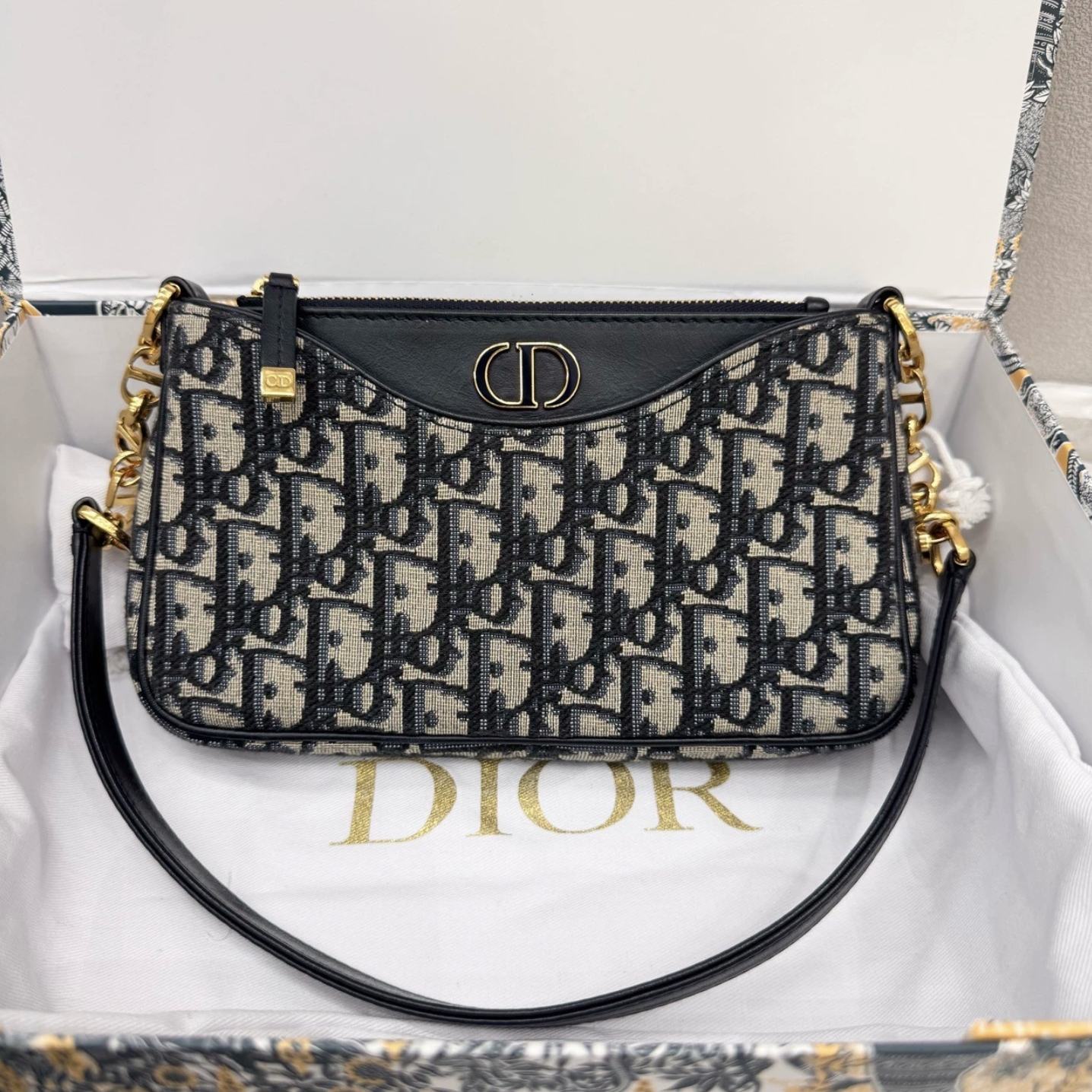 99新 DIOR/迪奥 7姐专场/23新款老花avenue hobo三合一腋下包