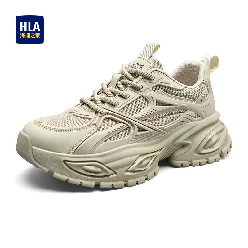 HLA/海澜之家男鞋新款春秋休闲舒适网面运动鞋增高百搭耐磨老爹鞋